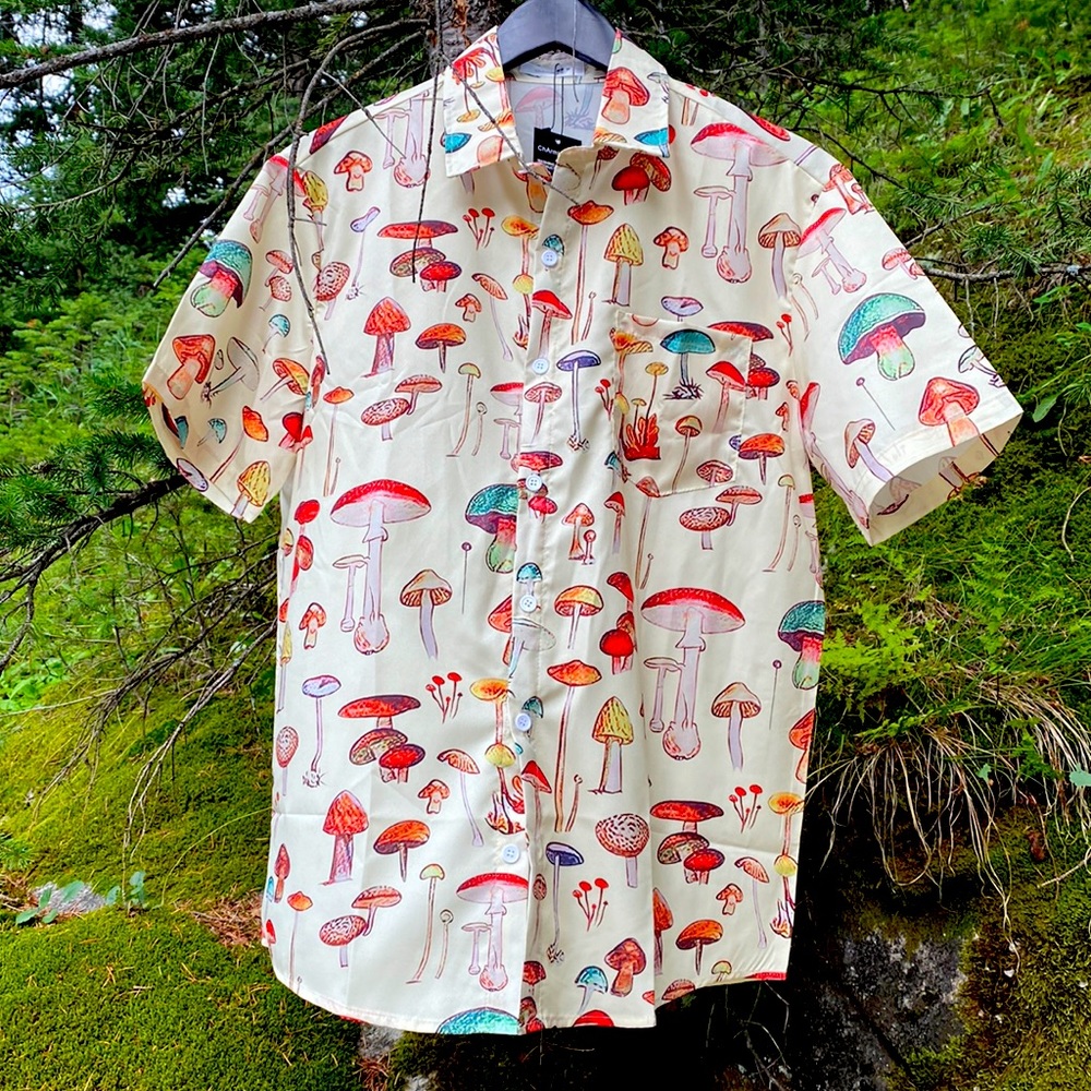ChArmkpR mushroom print casual button down